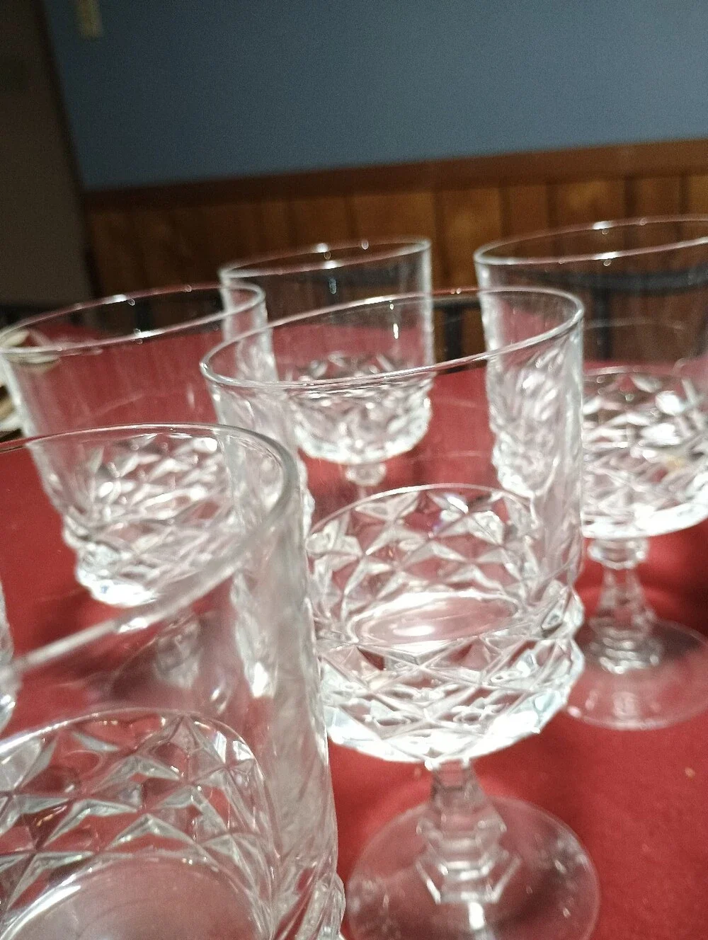 Diamond By J G Durand set of 6-10.5 Oz. Goblets Cristal d'Arques From France
